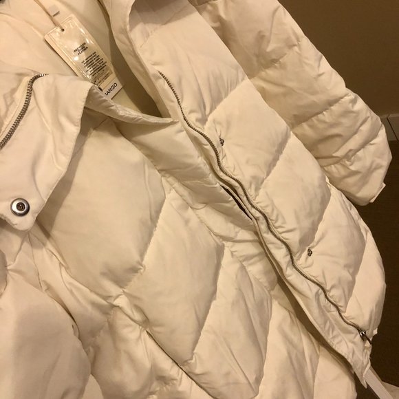 NWT Feather down hooded puffer quilted jacket coat - Picture 5 of 6